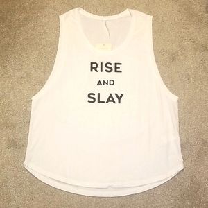 "Rise and Slay" White Fabletics Tank Top